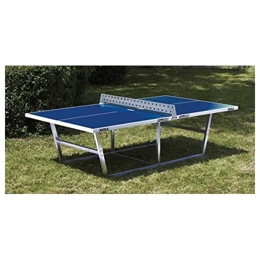 JOOLA City - Outdoor Table Tennis Table with Weatherproof Steel Ping Pong Net Set - Ping Pong Table for Commercial Use - German Engineered Table Tennis Table - Perfect for Parks & Community Centers
