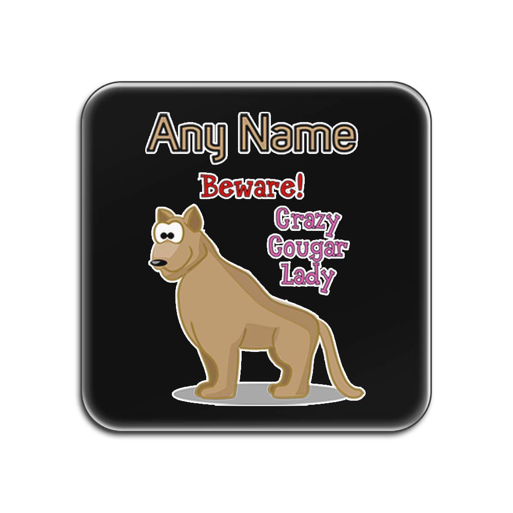 Dessous-de-verre brillant Crazy Cougar Lady pour des apéritifs animés entre amies