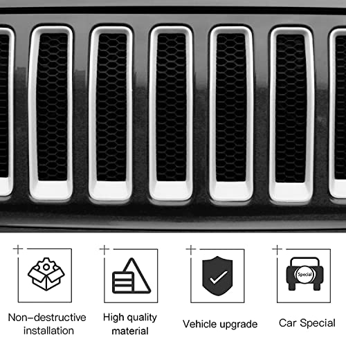Image of CheroCar for JL Mesh Grille Grill Insert & Headlight Turn Light Cover Trim Exterior Accessories for Jeep Wrangler JL JLU 2018-2026 & Gladiator JT 2020-2026