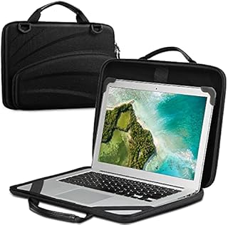FINPAC 13-14 Inch Laptop Sleeve Case for 14.2" Macbook Pro M1 2021, 13.3" MacBook Air/Pro, ASUS ZenBook/VivoBook 14, 13.5" Surface Book, Protective Briefcase Shoulder Bag with Accessory Pouch, Black