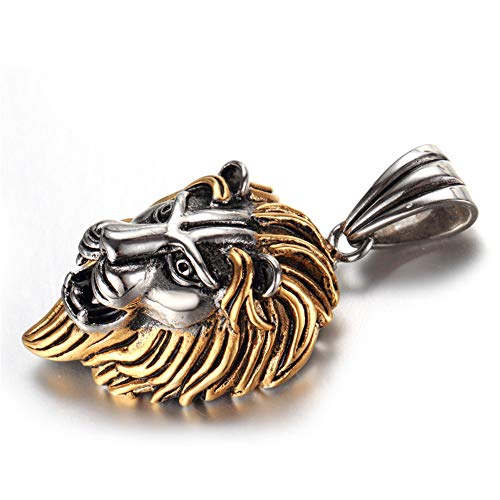 316l Stainless Steel Unique Design Lion Head Pendant Necklace2
