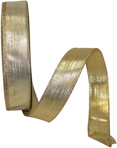 Reliant Ribbon Mesh Display Value Wired Edge Ribbon, 1-1/2 Inch X 50 Yards, Gold