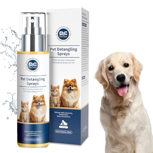 PETCLEAR Entfilzungsspray für Hunde & Katzen I Löst Verfilzungen & Verbessert Kämmbarkeit Anti Filz Spray als Fellspray für Fellpflege Glätten & Pflegen mit Ätherisches Zitronengrasöl 80ml 1 Flasche