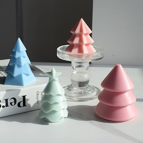 Miniatura 3 de Molde de silicona para árboles de Navidad, molde de silicona cónico geométrico para jabón, cera de soja, resina epoxi, manualidades, fiestas, cenas,