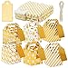 Pack of 36 Mini Paper Treat Boxes - Gable Favor Boxes, Fun Party Play Goodie Boxes, 3 Dozen Bright Golden Birthday Party, Shower Loot Gift Boxes, 6 Designs, 2 x 2 x 2 Inches