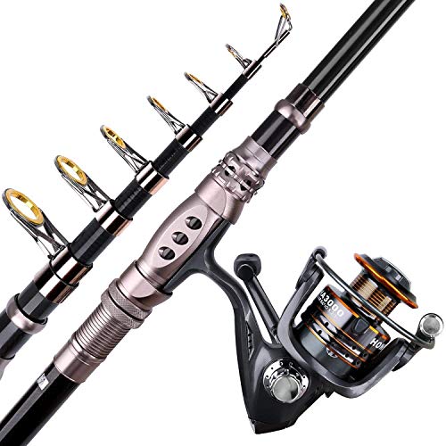 PLUSINNO Fishing Rod and Reel Combos, 302Pcs Fishing Lures,Saltwater Freshwater Resistant Fishing Gear