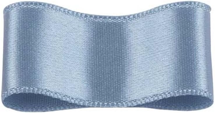 RibbonBon シルクシングルサテンリボン #080 ライトスチールブルー 15mm幅 巻(30m) 9サイズ50色展開