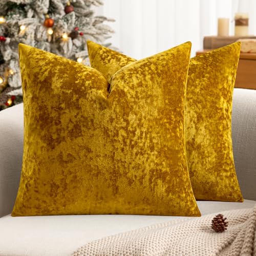 MIULEE 2er Set Weihnachten Kissenbezüge Eisblume Sofakissen...