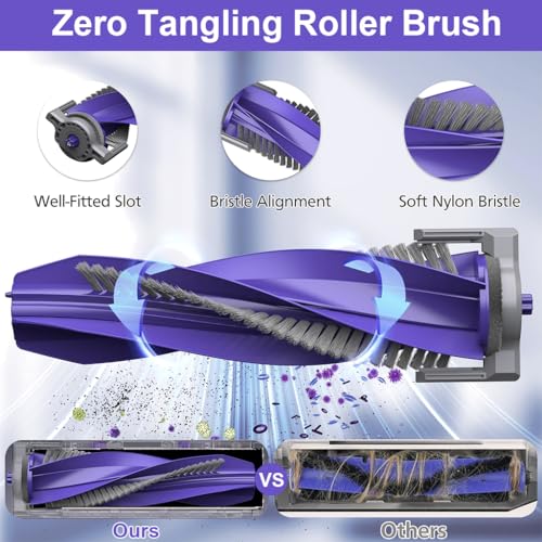Image of HASTHIP Compatible with Narwal Freo X Plus, Zero-tangling Silent Roller Brush Smart Robot Vacuum Cleaner Replacement Roller Brush Main Brush, with 1 Cleaning Brush Tool