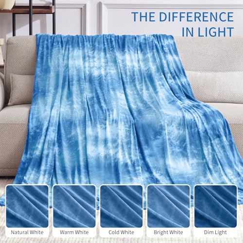 Image of Guohaoi Cooling Throw Blanket for Hot Sleepers, Twin Size 50''x70'' Lightweight Breathable Summer Bed Blanket for Couch, Arc-Chill Q-Max >0.5 Cool Fiber,Lightweight Tie Dye Blanket Light Blue