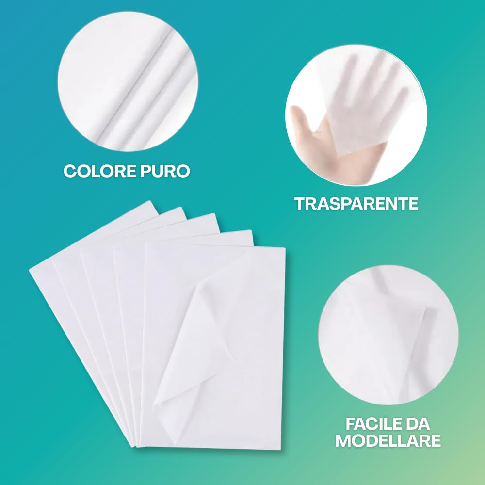 Palucart® Fogli Carta Velina Bianco ghiaccio 100X150 220 Fogli 15kg - M
