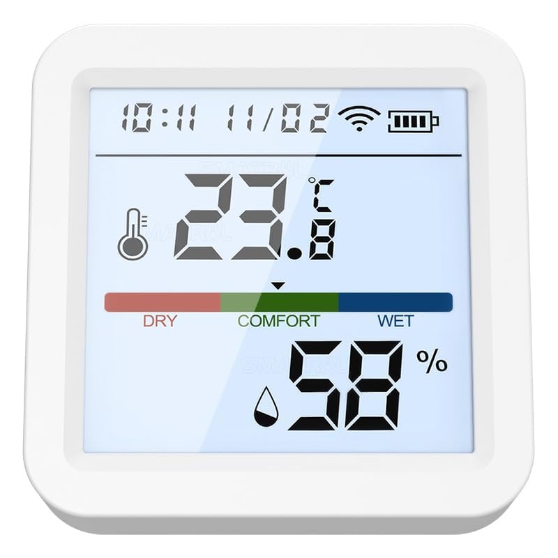 Wi-Fi e Bluetooth Smart Sensor Monitor de Temperatura e Umidade, ...