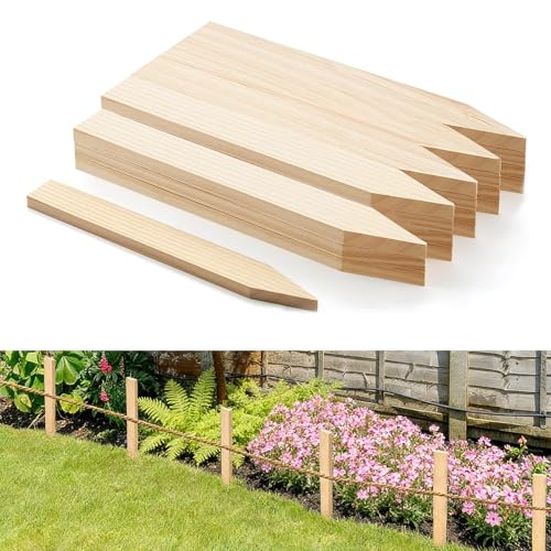 20 Pieces Wooden Garden Stakes 12 Inch Grade and Survey Stakes Wooden Garden and Sign Posts for Plant Support Silt Fence Yard Farm Survey Boundaries Baselines