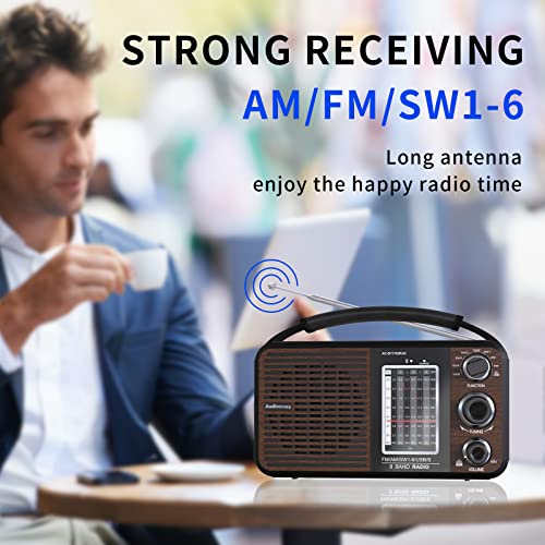 Shortwave Radio Am/Fm/Sw1-6 Radio Transistor Radio Ac Or Battery Operated With Best Reception Usb/Sd Port Big Speaker And Precise Tuning Knob & 3.5Mm Earphone Jack #TOP6