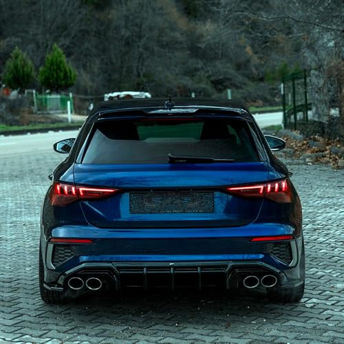 Oneway Heckdiffusor kompatibel mit Audi A3 8Y S-Line/S3 Limousine/Sportback 2020- - Schwarz glänzend