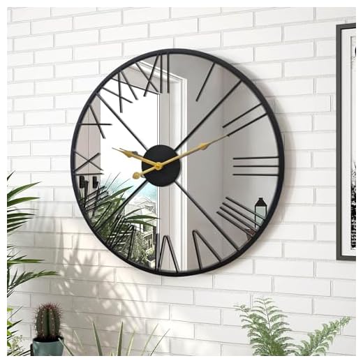 20inch Large Mirror Wall Clock Decorative Metal Wall Clocks for Living Room Decor Modern Wall Decoration for Bedroom, Dining Room,Office