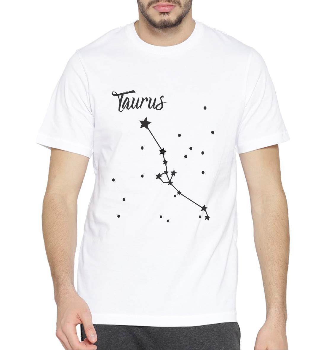 First RowGraphic Printed T-Shirt for Men | Sun Sign Zodiac Tshirt Half Sleeve Round Neck T Shirt 100% Cotton