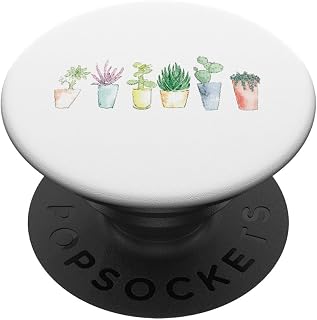 Watercolor Succulent Cactus Potted Plant Lover Mom Gift PopSockets Adhesive PopGrip
