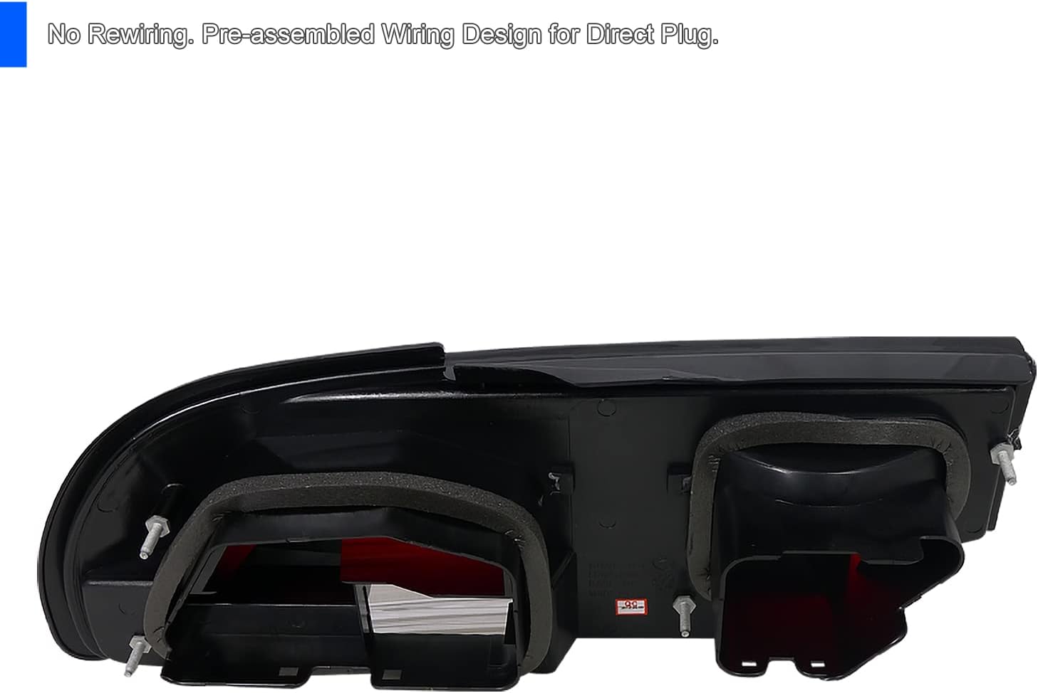 SPEC-D TUNING Red Tail Lights Compatible with 1989-1994 Nissan 240SX S13 Hatchback, Left + Right Pair Assembly