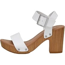 Dunes Women's Sydney Faux Wood Sandal +Memory Foam Insole & LiteSole Technology