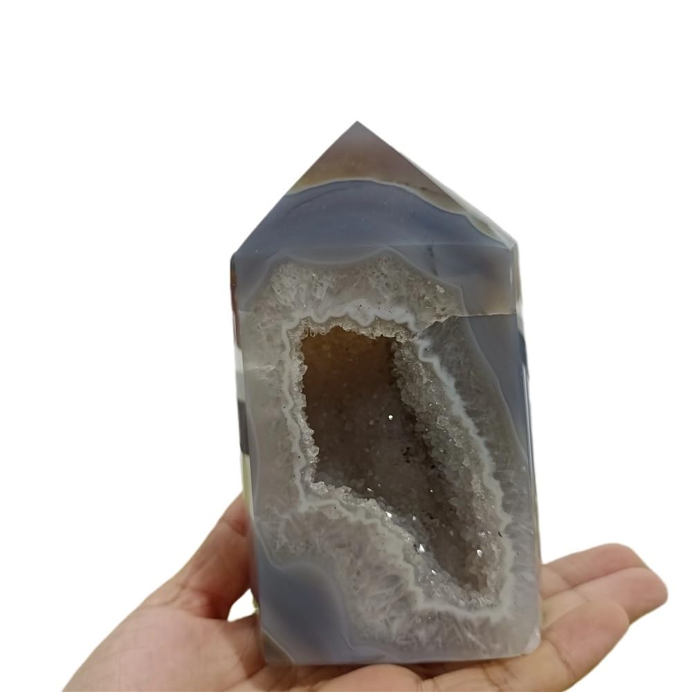 MDBJTCYZN Stone Agate Geode Wand Quartz Crystal Column Home Office Decoration(Size:610-700g)