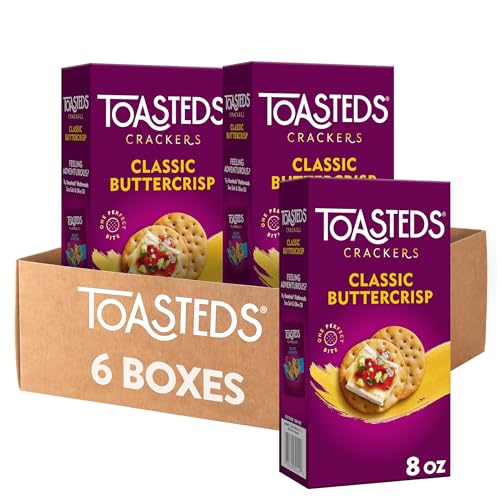 25% coupon - Toasteds Buttercrisp Crackers, 8oz, 6 Boxes