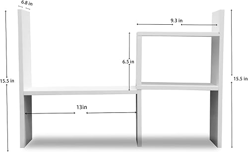 Miniatura 2 de MASAKA B&W - Organizador de escritorio de almacenamiento Kawaii para tu espacio de escritorio, estante de exhibición de plantas de doble H, estante