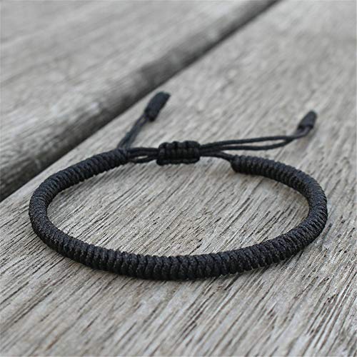 Kelistom Handmade String Bracelet For Women Men Teen Girls Boys Simple Red Black Braided Adjustable Charm Bracelets Minimalist Jewelry (4-Black Braided) #TOP1
