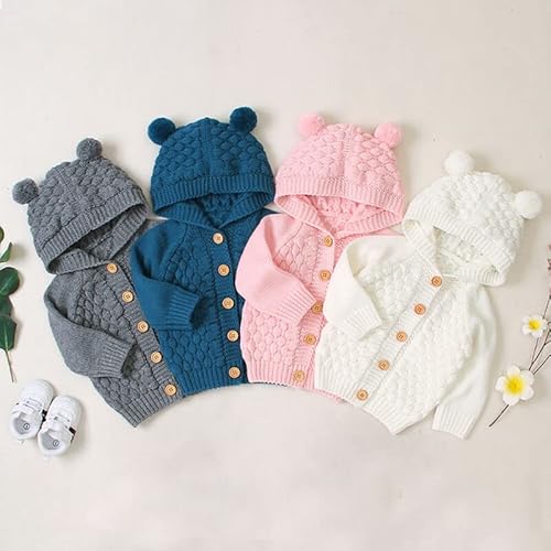 Camisolas de bebê infantil meninos meninas roupas de tricô roupas de bebê bonito com capuz com orelh