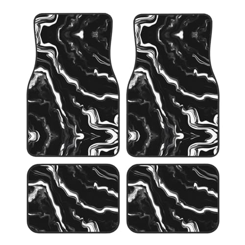 Tapis de voiture marbre noir et blanc : ensemble chic et universel pour l'auto