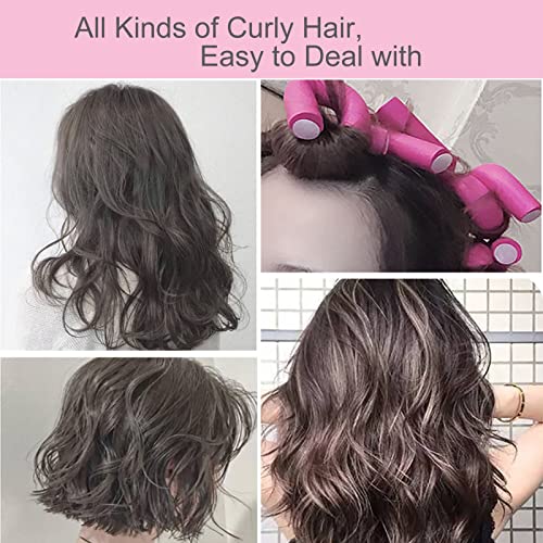 Flexible Curling Rods, 36 Pcs 9.45" Hair Curlers Rollers Flexi Rods, Heatless Flexible Hair Rollers Curlers, Bendy Foam Hair Curls For Natural Short Long Hair Women&2 Steel Pintail Comb Rat Tail Combs #TOP6