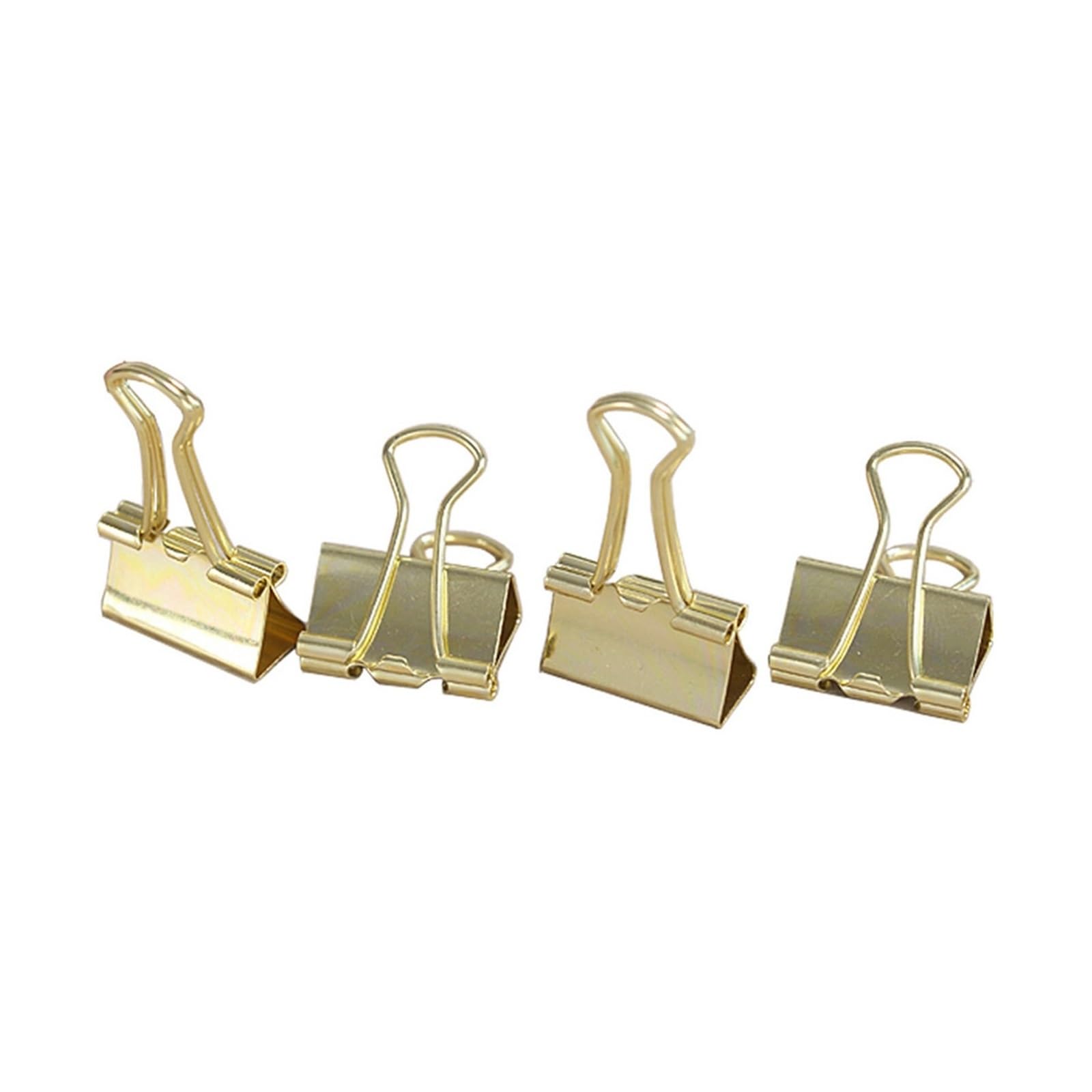 Foldback Klammern 100 Stück goldene Papierklammern aus Metall | Papierbinderklammer, Büroklammern, Mini-Binderklammern for Büro, Zuhause, Schule, Unternehmen(25mm)