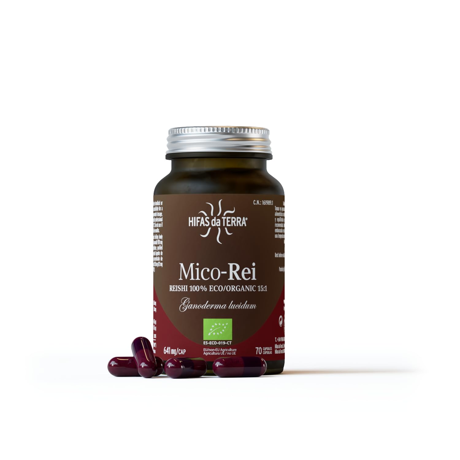 HIFAS DA TERRA - Mico-Rei Pure Reishi Mushroom Extract 70 Capsules | Ganoderma Lucidum 58%+ Polysaccharides & Vitamin C | Premium Immune Support | Adaptogenic & Antioxidant Protection