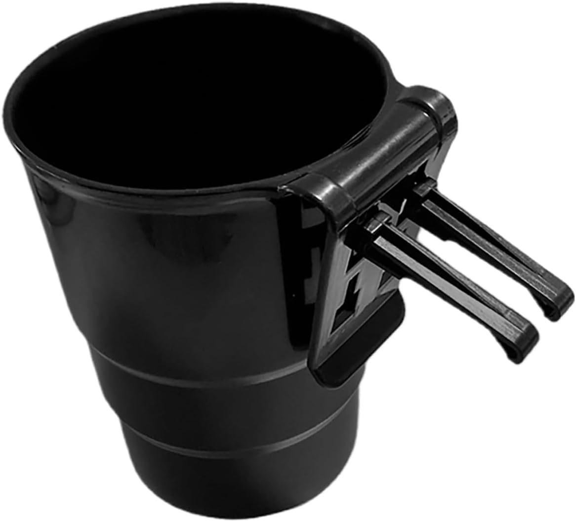 Mikinona Portable Car Cup Holder with Clip Easy to Install Air Vent Drink Holder for Water Bottles and Smartphones Compact Design for Road Trips and Daily Commutes Black