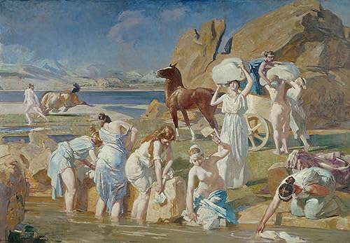Tableau Nausicaa à la fontaine pour apaiser votre intérieur avec l'art de Lucien Simon