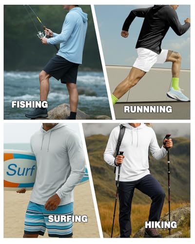 Camisas de protección solar hombre manga larga secado rápido pesca running L 6