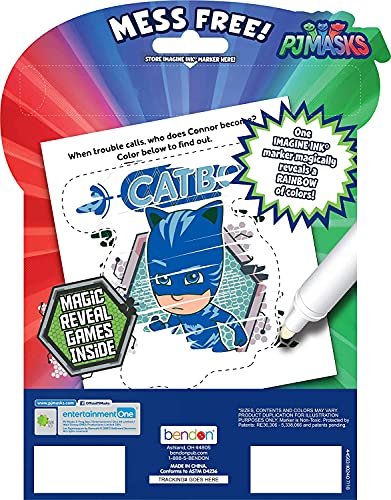 Image of Bendon PJ Mask Imagine Ink Magic Ink Pictures and Game Book with Mess Free Marker