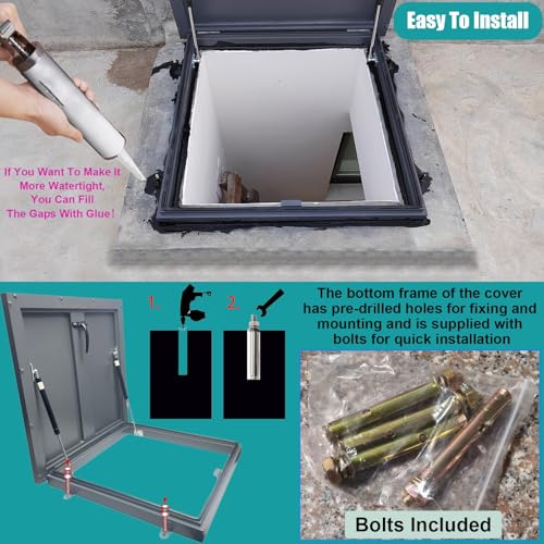 Puerta de acero galvanizado y tapa de salida de sótano transitable 8