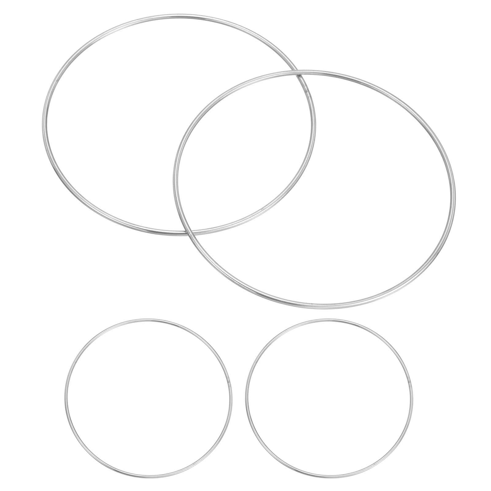 PATIKIL Metal O Rings, (150mmOD, 144mmID, 3mmThick)(4Pcs), 304 Stainless Steel Heavy Duty Round Ring Buckles, Suit for Macrame/DIY Craft/Hardware/Keychain/Belt/Dog Leash