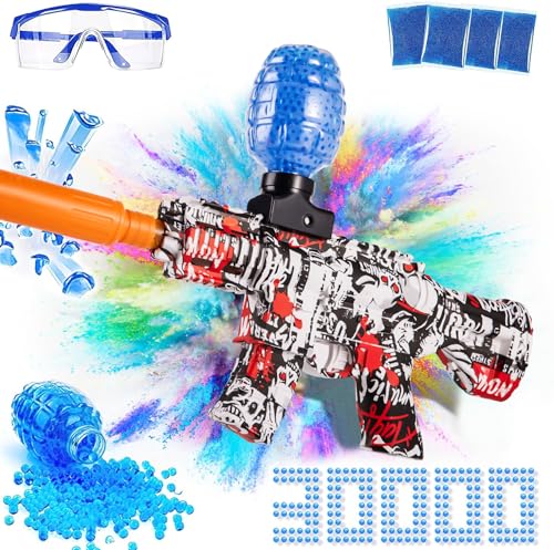 Comparativas de Pistola bolas los 10 mejores. 29 Pistola de Juguete EléCtrica con Bola de Gel, M416 Pistola de Juguete con Bola de Salpicaduras, Pistola de Juguete de Equipo de Tiro de Combate con 30,000 Rondas Y Gafas para...