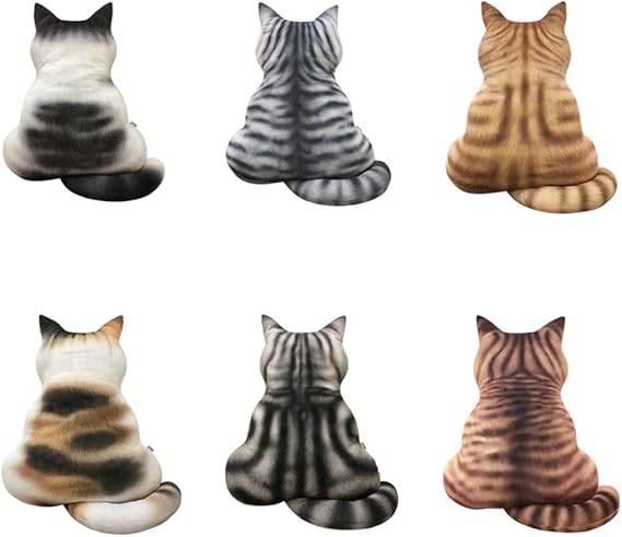 Amazon Co Jp 猫 抱き枕 背もたれ 可愛い ねこ ぬいぐるみ 猫の背面図 リアル 本物ような高画質 癒し系 萌えグッズ フワフワ スーパーソフト 車用 ソファー用 出窓 インテリア 店飾り オフィス用にも 背当て ホーム キッチン