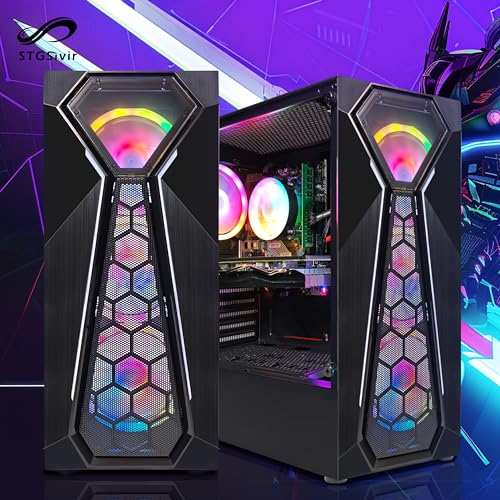 STGsivir PC Gamer Fixe,Ordinateur Gaming, 10th Gen G5905 3.5GHz, Radeon RX 580 8Go GDDR5, RAM 16Go, SSD 1To, WiFi, BT 5.0, Ventilateur RVB x 4, W11H64 – Image 6
