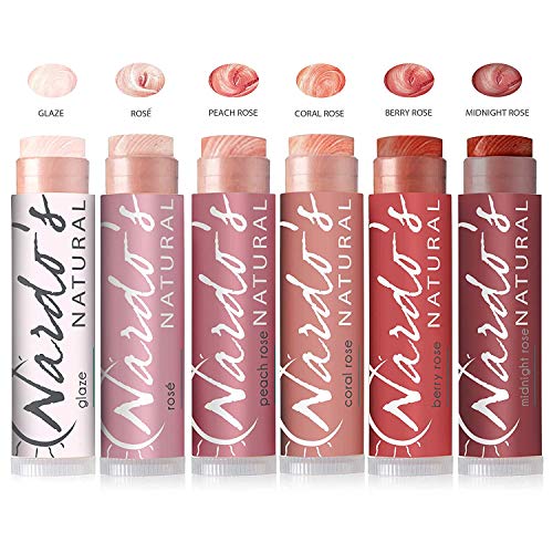 Nardo Natural's Tinted Lip Balm & Gloss For Women, Hydrating Lip Moisturizer, Fix Dry & Cracked Lips, Organic, Healing, Gluten Free, 2 Pack Glaze #TOP2