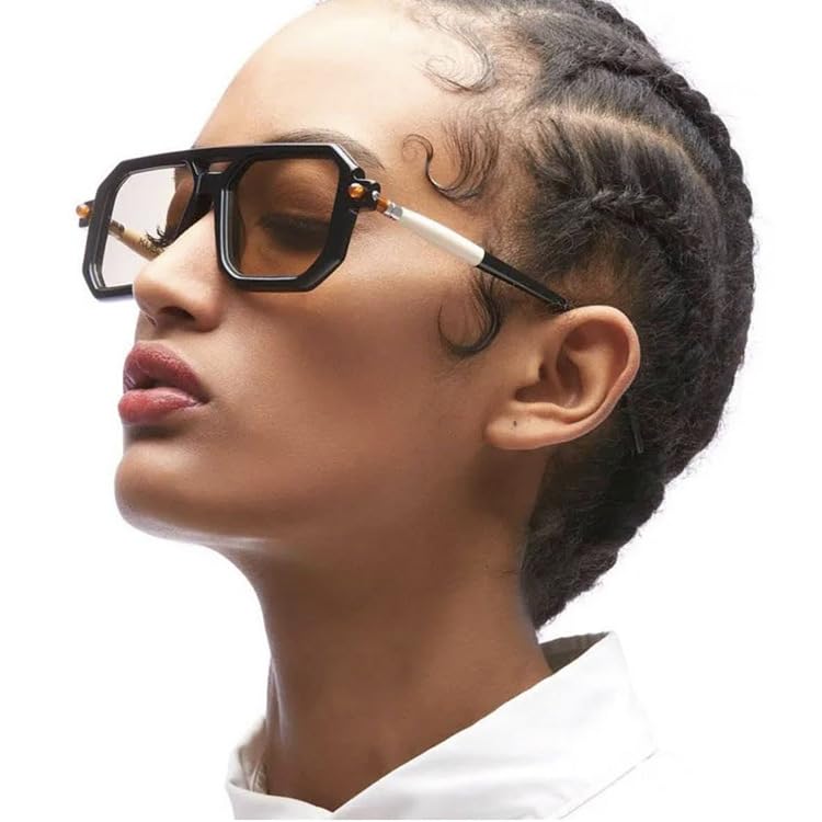 Retro Aviator Flat Sunglasses for Women Men 70s Trendy Vintage Square Sun Glasses4