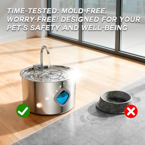 Fontaine chat acier inoxydable Purrify 3,2 L design hygiénique - 8