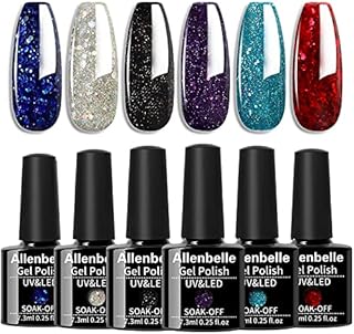Allenbelle Gel Nail Polish Set-Wind Red Milk Pink Grey Seris Gel Polish Set Soak Off Nail Varnish Salon DIY Nail Art at Home (003)