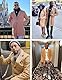 Springrain Herren Wollmischung Erbsenmantel gekerbter Kragen Einreiher Mantel Warm Winter Trenchcoat, Khaki, M
