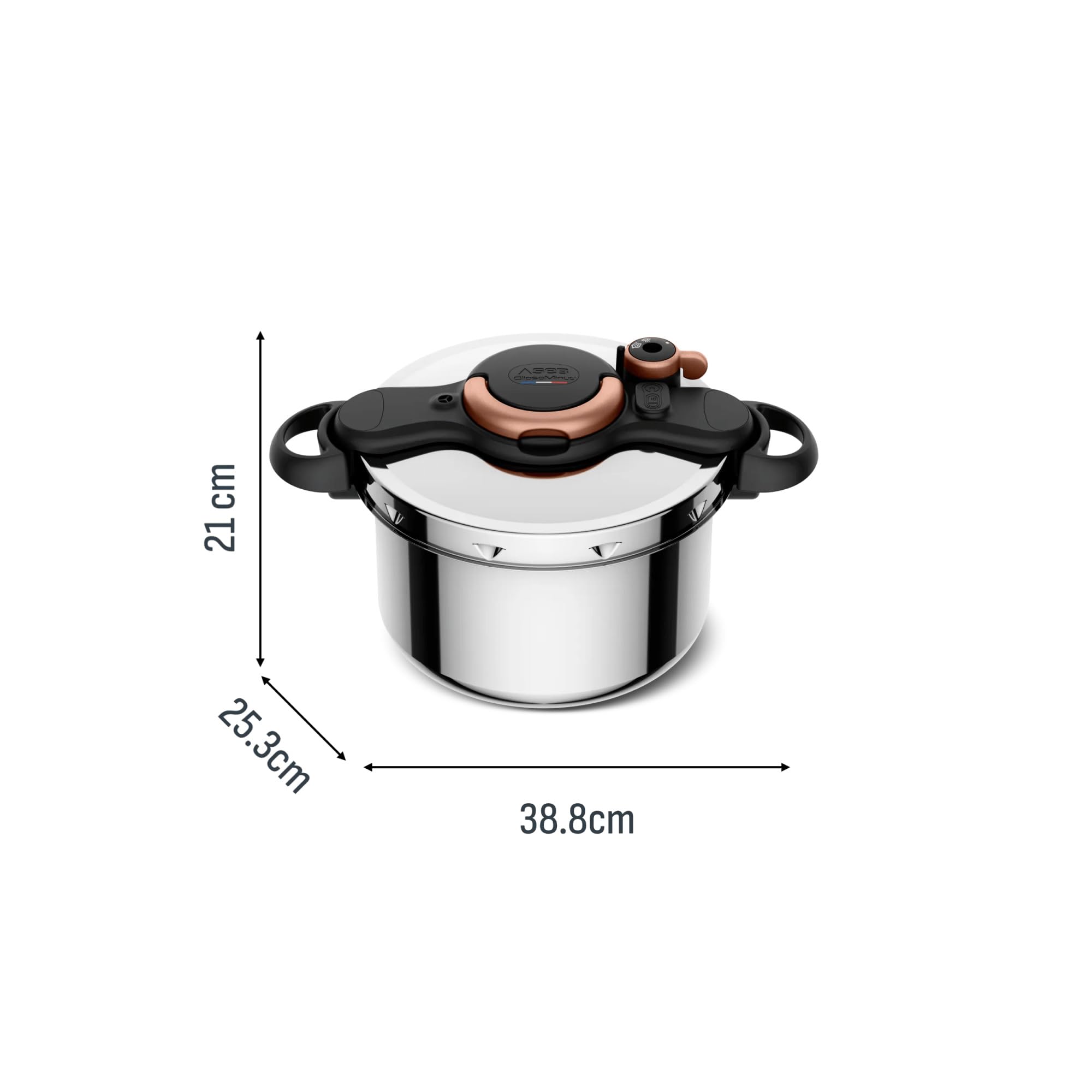 SEB Clipso Minut’ Easy+, Cocotte-minute 6 L, 4/6 personnes, Cuisson rapide, Fabrication française, Ouverture à une main, P4620729, Noir