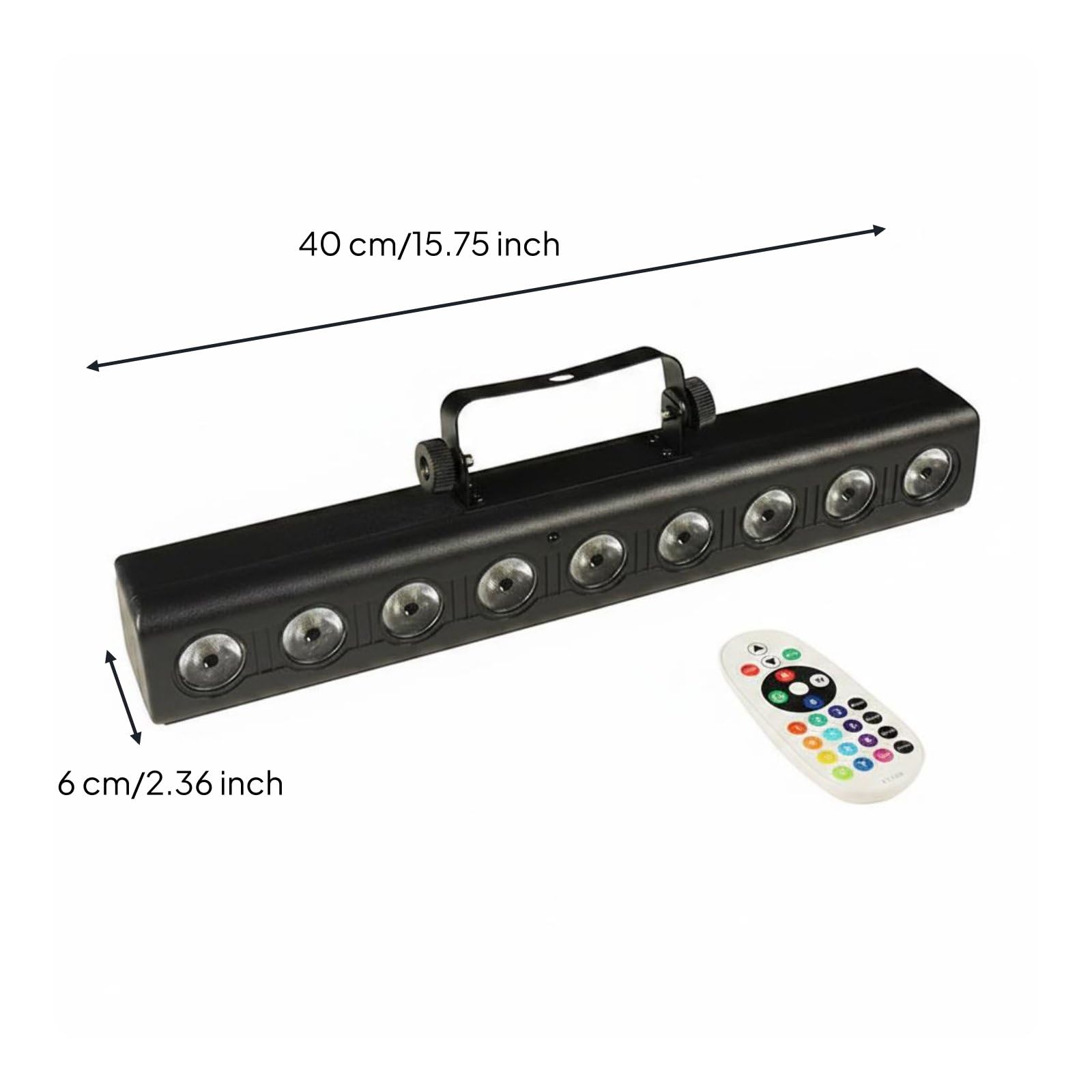 Rgbw Barra Led Dmx512 Faretto Proiettore Luce Palco con Uscita Bianca E Telecomando Struttura 40cm Portatile Adatta per Matrimoni Concerti Spettacoli Dj Set