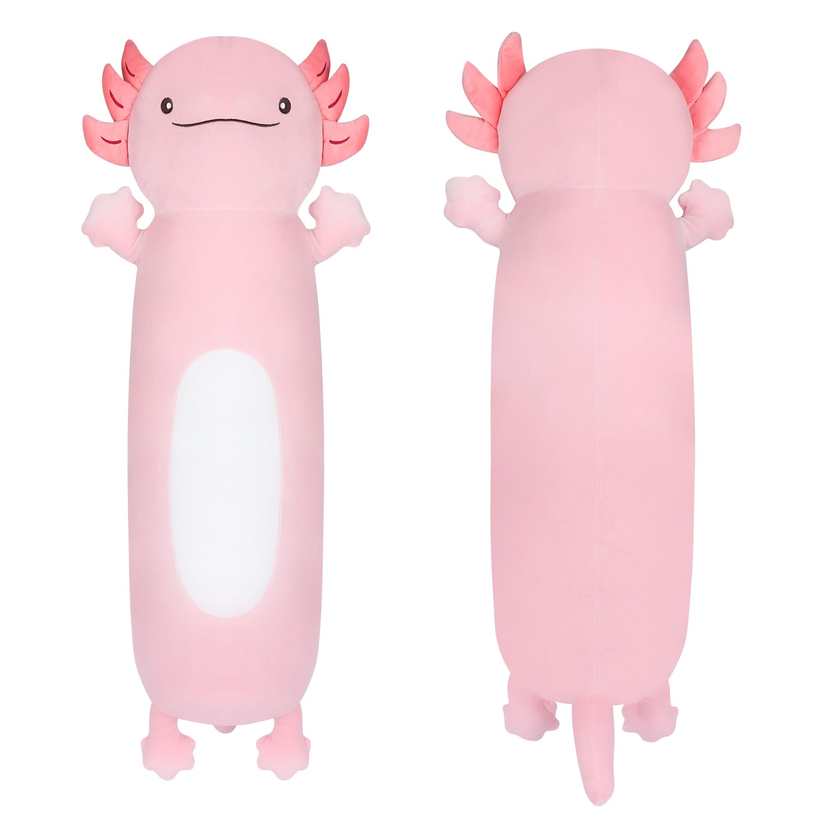 36" Giant Pink Axolotl Stuffed Animal, Cute Soft Long Axolotl Plush Large Body Pillow Big Squishy Plushies Toy, Gift for Kids, Boys, Birthdays